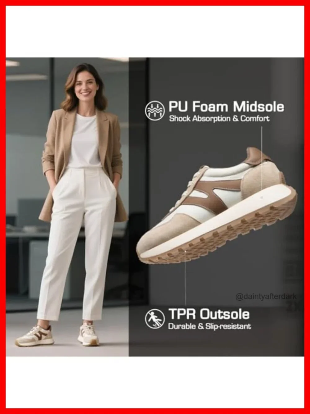 Women's Fashion Platform Sneakers Breathable Leather Walking Shoes